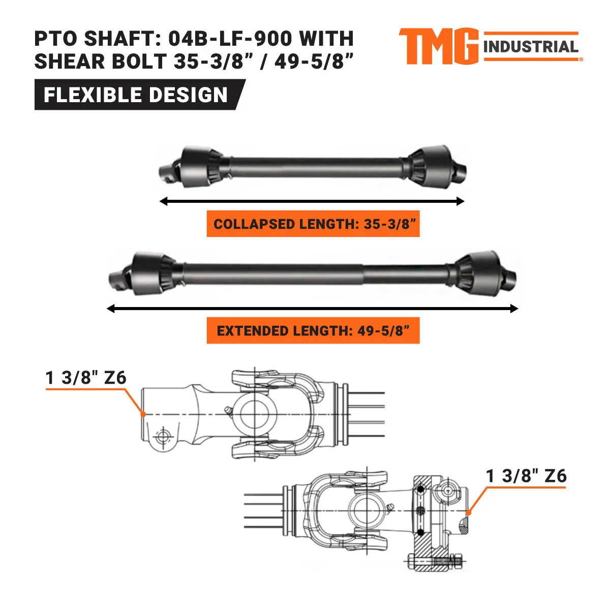 TMG Industrial 50” Side Shift Offset Flail Mower, 3-Point Hitch, 20-50 HP Tractor, PTO Drive Shaft, TMG-TFMS50