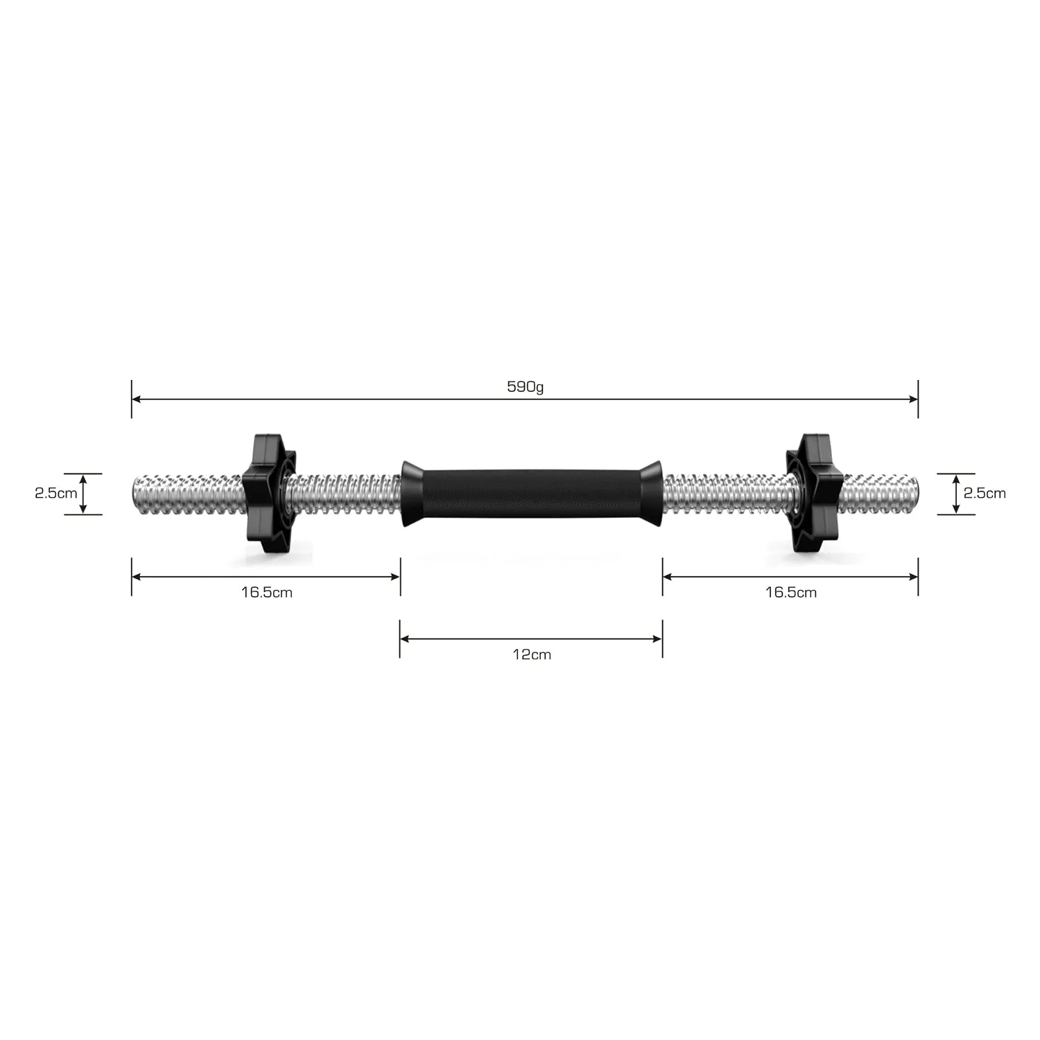 TnP Accessories 2 X 18" Plastic Dumbbell Bars   4 x Spinlock Collars