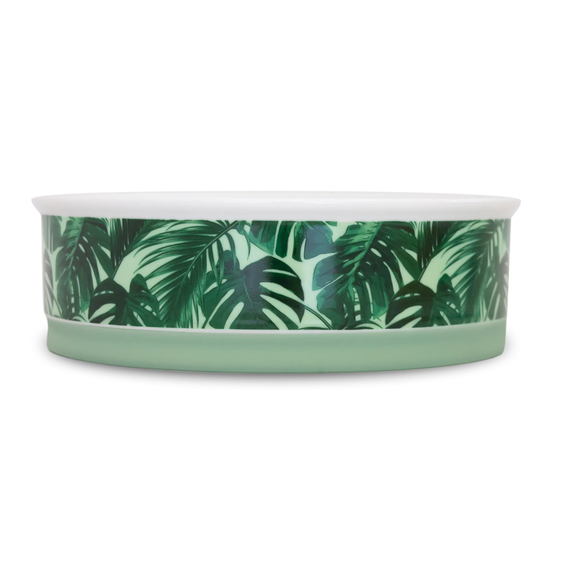 Tropical Leaves (Green) - Ceramic Dog Bowls