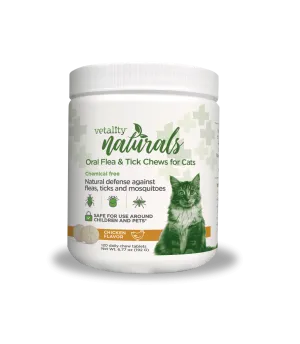 Vetality Naturals Oral Flea & Tick Chews for Cats, 120 ct